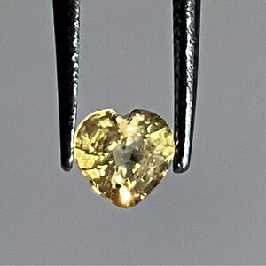 Mystery Gem #1 / .66ct YELLOW SAPPHIRE? / 6mm Heart Shaped / Small CARBON SPOTS